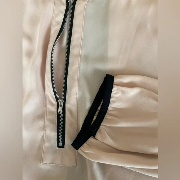 Daniel Rainn Zipper Front & Lace Back Blush Pink Top - Picture 8 of 12